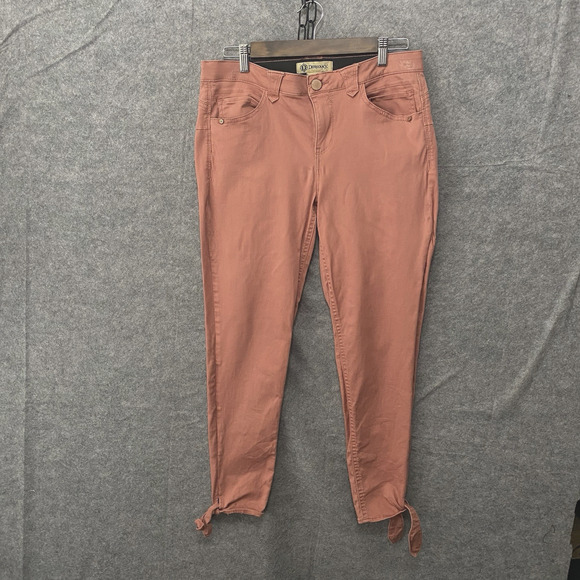 Democracy Ab Solution Jeans Womens Sz 10 Coral Tie Hem Stretch - Picture 1 of 12